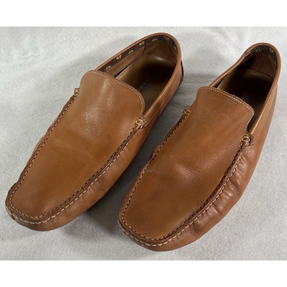 DONALD PLINER Brown Leather Slip-on Driving Loafers Moccasins Size 13M